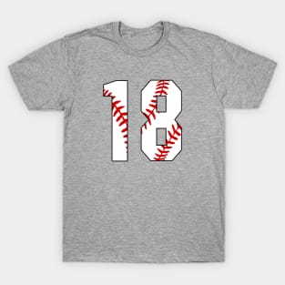 Baseball Number 18 #18 Baseball Shirt Jersey Favorite Player Biggest Fan T-Shirt